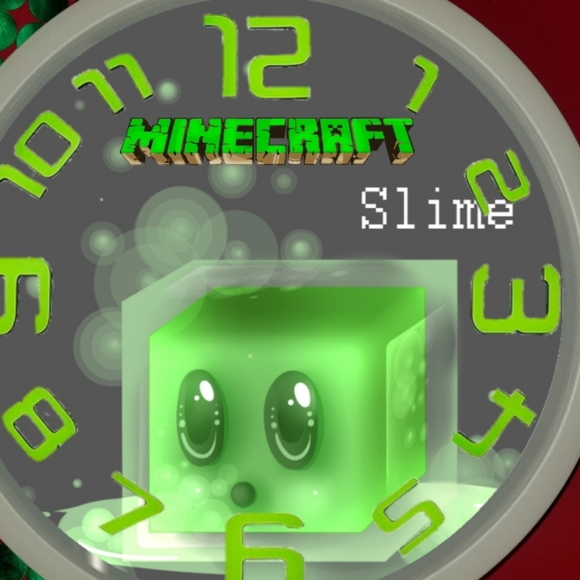 Minecraft cube slime led lights wall clock - Picture 3 of 4